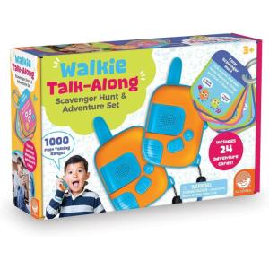 Walkie Talk-Along Scavenger Hunt & Adventure Set – 2 Rugged Walkie Talkies (1,000 ft Range) + 24 Mission Cards – Outdoor Backyard Games for Kids Ages 3+