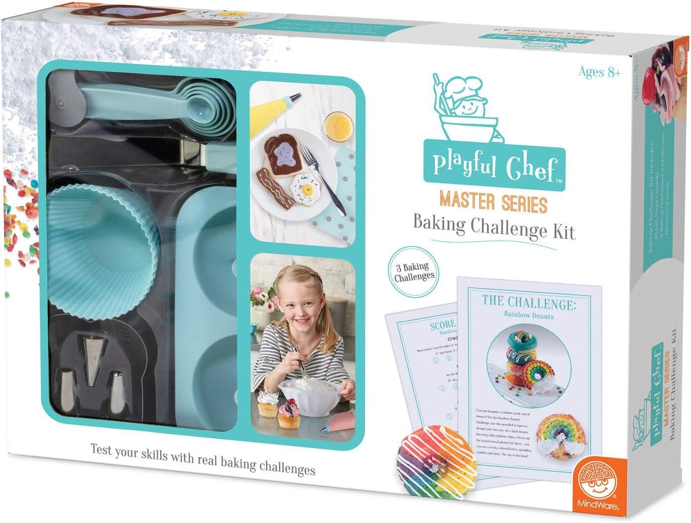 image:imageMindWare Playful Chef Master Series Baking Challenge Kit for Kids 26 KidSized Utensils with 3 Baking Challenges Real Kitchen Lessons for Boys amp Girls Ages 8 amp up