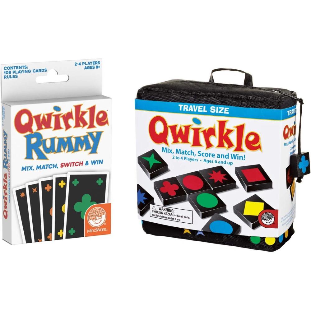 image:imageMindWare Qwirkle Strategy Games Pack of 2 Travel Games Kit Includes Qwirkle Travel and Rummy Ages 6 and Up