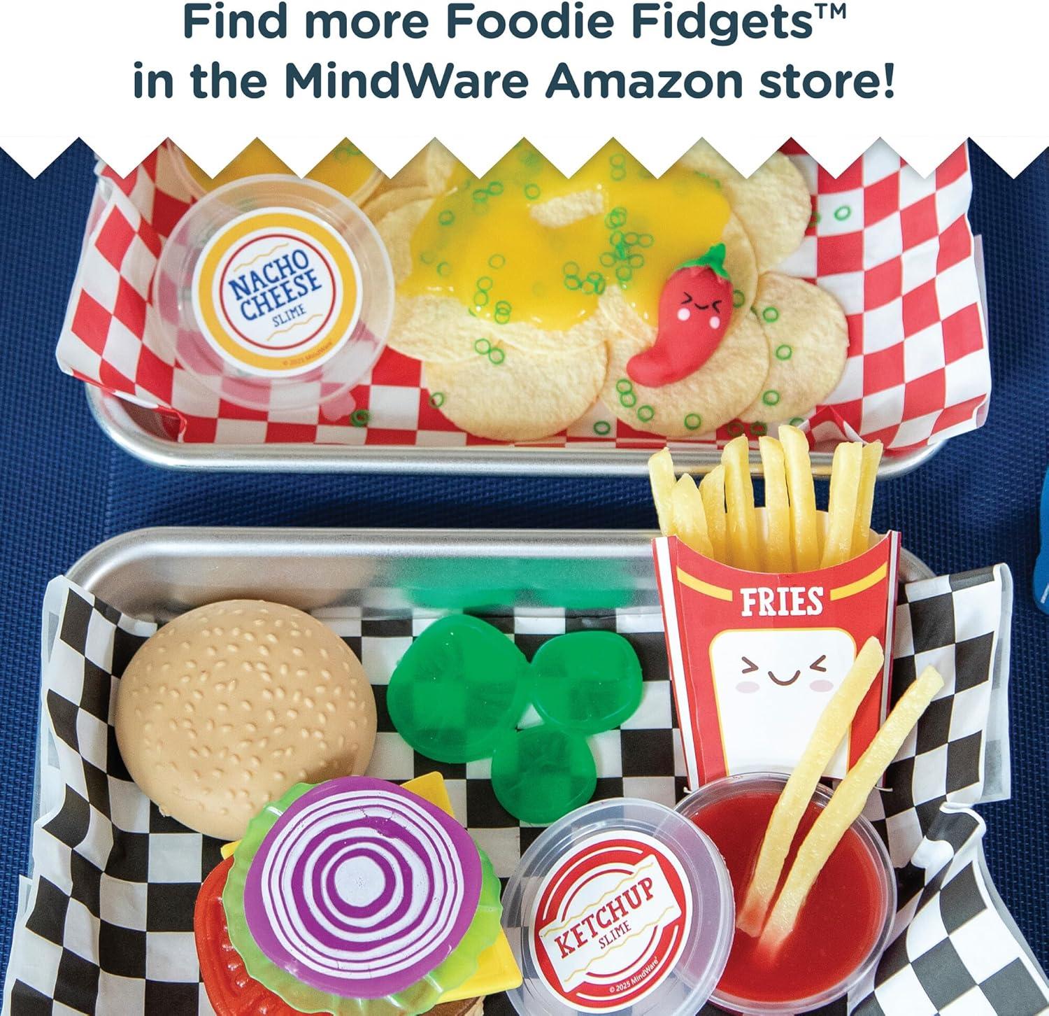 image:imageFoodie Fidget Fan Foods Burger Basket Sensory Toy Set with 19 Tactile Pieces Including Slime Stretchy Tomato Squishy Buns amp More Calming Fidget Toy for Kids Ages 5