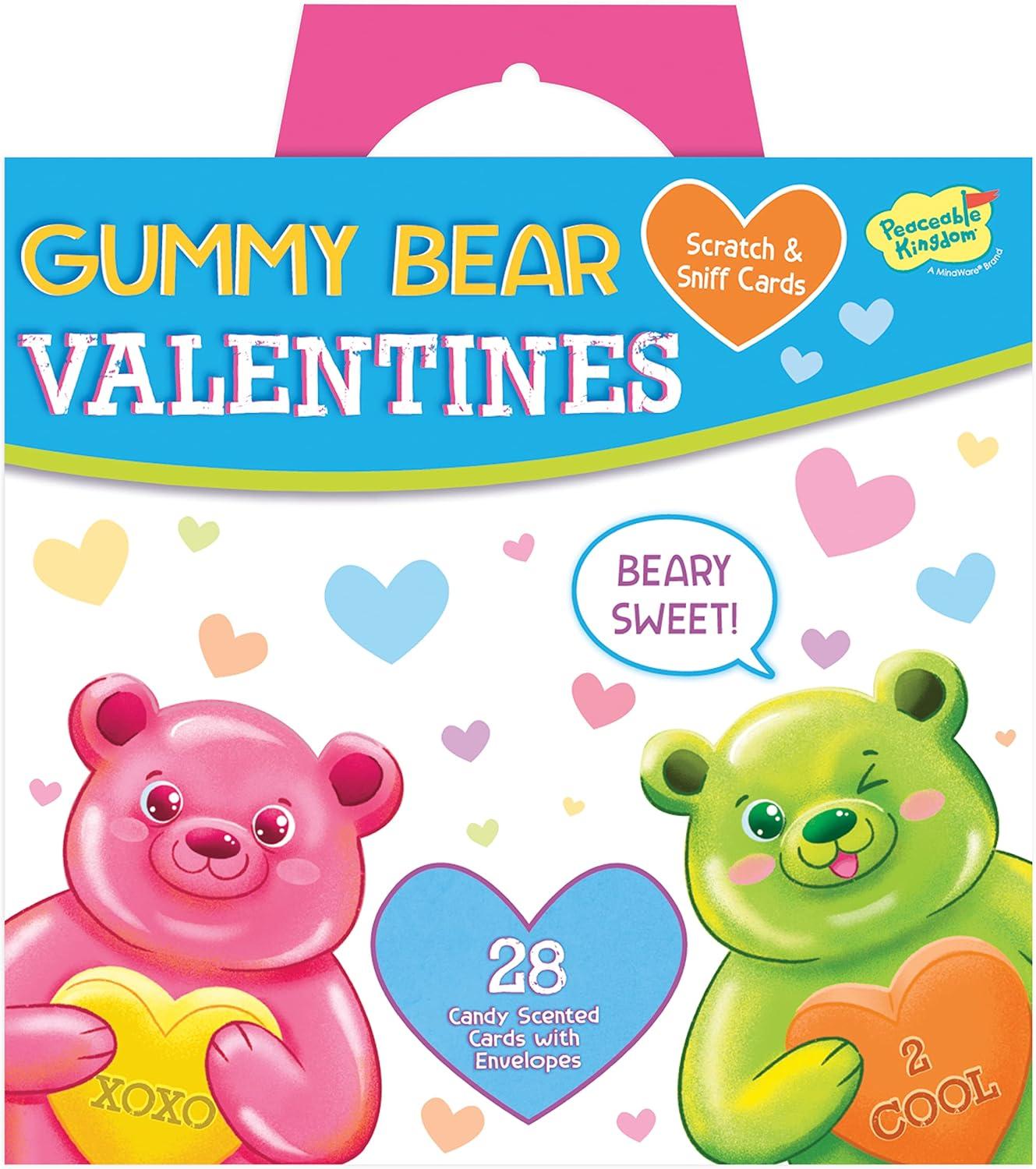 image:imagePeaceable Kingdom Cosmic Space Cootie Catcher Valentines for Kids Set of 28 Educational Classroom Gifts Fun School Exchange Cards with Motivational Sayings and Envelopes Ages 4Gummy Bear Scratch and Sniff Scented Candy Heart Valentines