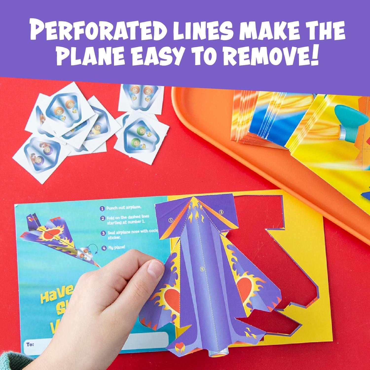 image:imagePeaceable Kingdom Valentines Cards for Kids Classroom Set of 28 Valentines Day Gifts Animal Print Slap BraceletsPop Out Airplanes