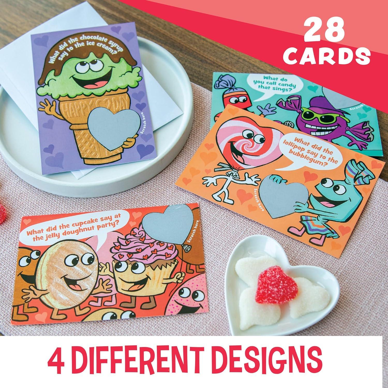 image:imagePeaceable Kingdom Valentines Cards for Kids Classroom Set of 28 Valentines Day Gifts Animal Print Slap BraceletsScratch off Jokes