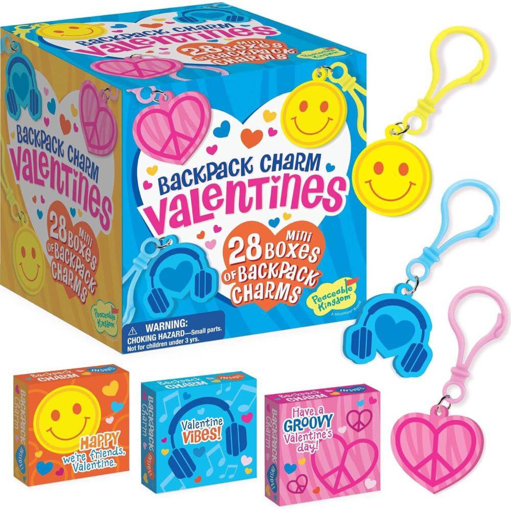 image:imagePeaceable Kingdom Valentines Box for Kids Valentines Day Box Kit for Valentines Cards for Kids Classroom Rainbow Mailbox KitBackpack Charm Valentines