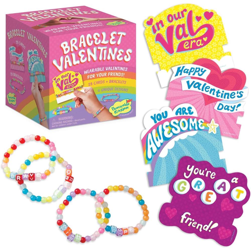 image:imagePeaceable Kingdom Valentines Box for Kids Valentines Day Box Kit for Valentines Cards for Kids Classroom  Rainbow Mailbox KitFriendship Bracelet Valentines