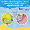 Peaceable Kingdom Cosmic Space Cootie Catcher Valentines for Kids, Set of 28 Educational Classroom Gifts, Fun School Exchange Cards with Motivational Sayings and Envelopes, Ages 4+(Mini Popper Heart Pop It Fidgets)