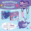 Peaceable Kingdom Cosmic Space Cootie Catcher Valentines for Kids, Set of 28 Educational Classroom Gifts, Fun School Exchange Cards with Motivational Sayings and Envelopes, Ages 4+(Magical Friends Unicorn and Narwhal Horn Necklaces)