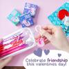 Peaceable Kingdom Valentines Box for Kids, Valentines Day Box Kit for Valentines Cards for Kids Classroom – Rainbow Mailbox Kit(Axolotl Friendship Charms)