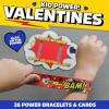 Peaceable Kingdom Valentines Cards for Kids Classroom, Set of 28 Valentines Day Gifts – Animal Print Slap Bracelets(Kid Power Slap Bracelets)