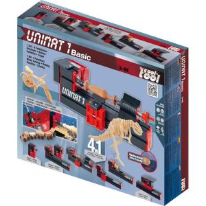 The Cool Tool UNIMAT 1 Basic – 4-in-1 Wood Workshop for Kids Ages 8+ – Tools for Wood and Cardboard – Made in Austria – Turn, Saw, Drill & Sand – Creative Woodworking Set