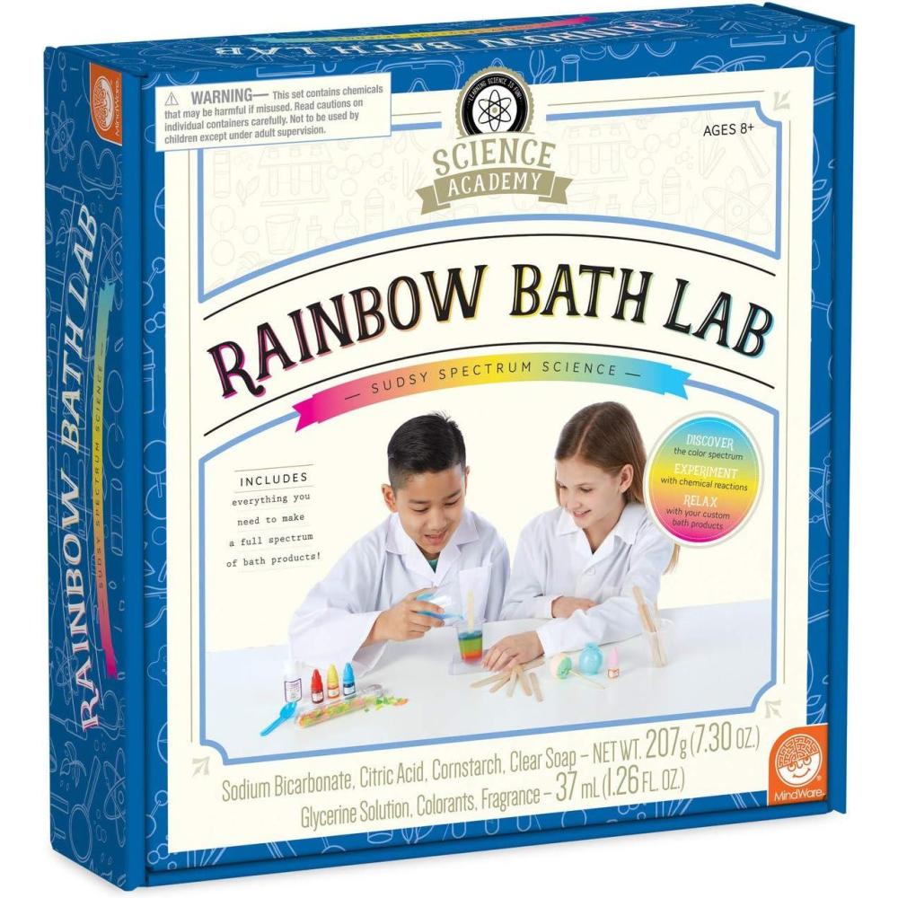image:imageMindWare Science Academy Rainbow Bath Soap lab  Kids amp Teens Create 3 Bath Bomb and soap Crafts with Our 27pc Science kit  A Creative DIY Chemistry kit for Both Boys amp Girls