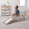 MindWare Oh So Fun! Deluxe Wooden Montessori Toddler Climbing Set with Pikler Triangle, Ramp, Slide, Arch & Bean Bag Toss