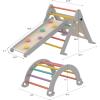 MindWare Oh So Fun! Deluxe Wooden Montessori Toddler Climbing Set with Pikler Triangle, Ramp, Slide, Arch & Bean Bag Toss