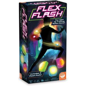 MindWare Flex Flash Reflex Training Game for Kids & Adults – Fast-Paced Reaction Speed Game with Wearable Light-Up Pads, 1–3 Players, Ages 6+