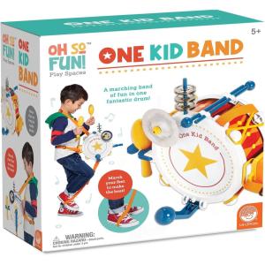 MindWare Oh So Fun! One Kid Band Musical Instruments for Kids – Gift for 5 Year Olds and Up – Musical Instruments and Accessories Set Including Drum, Cymbals, Chimes, Maracas and Percussion Slide