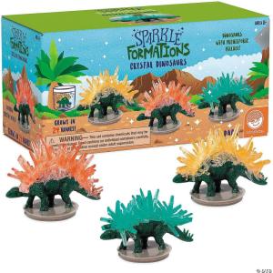 MindWare Sparkle Formations Grow Crystal Dinosaurs Science Kit – Grow Your Own Shimmering Crystal-Covered Dinosaurs, Hands-On STEM Experiment for Kids, Ages 8+
