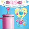 Peaceable Kingdom Valentines Cards for Kids Classroom, Set of 28 Valentines Day Gifts – Sticky Hands(14 Straw Topper Valentines)