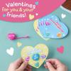 Peaceable Kingdom Valentines Cards for Kids Classroom, Set of 28 Valentines Day Gifts – Sticky Hands(14 Straw Topper Valentines)
