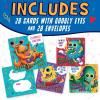 Peaceable Kingdom Valentines Cards for Kids Classroom, Set of 28 Valentines Day Gifts – Sticky Hands(28 Wiggly Eye Monster Valentine)