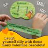 Peaceable Kingdom Valentines Cards for Kids Classroom, Set of 28 Valentines Day Gifts – Sticky Hands(Jokes Slap Bracelets)