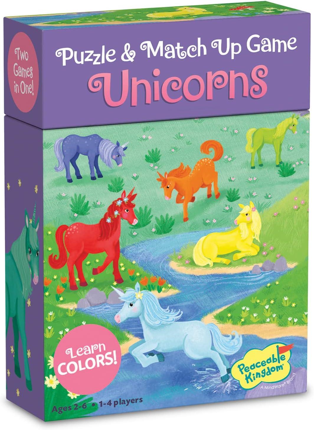 image:imagePeaceable Kingdom Unicorn Puzzle and Match Up GameUnicorns