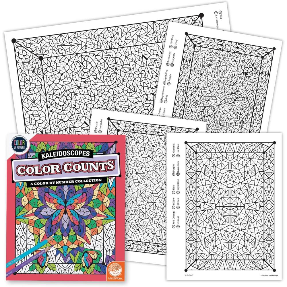 image:imageMindWare Color By Number Color Counts Kaleidoscopes