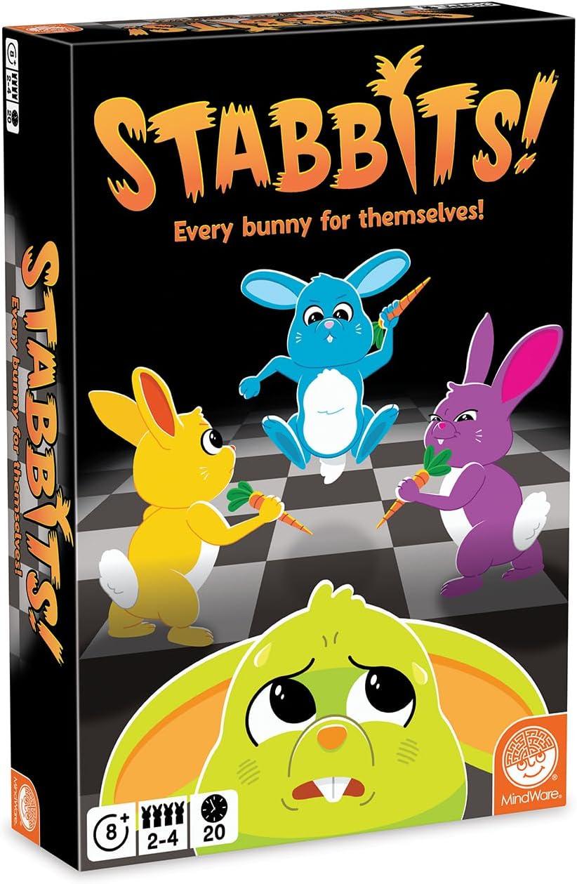 image:imageMindWare Stabbits Strategic Bunny Battle Game Beware of Backstabbing Rabbits with Lethal Carrots Fun and Sneaky Board Game for 26 Players