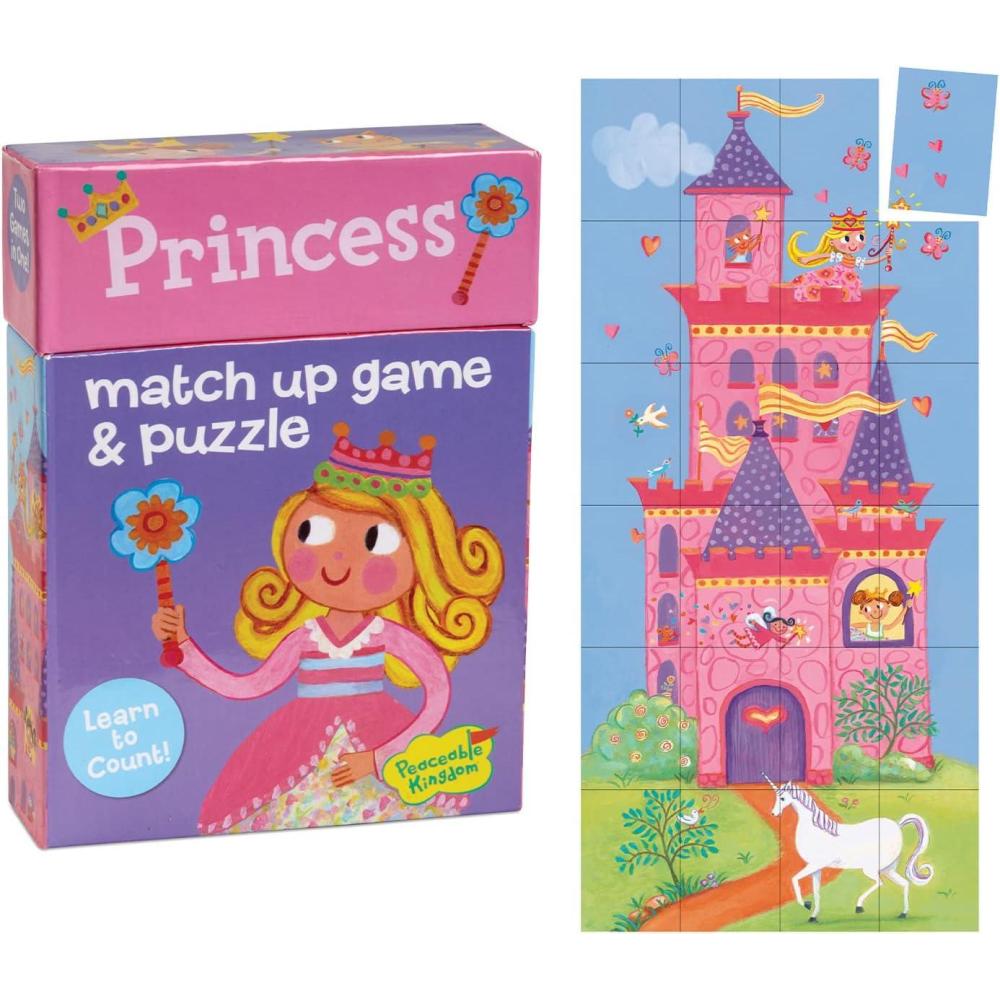image:imagePeaceable Kingdom Press Princess 2in1 Match Up Memory Game amp Floor Puzzle 24 PiecePrincess