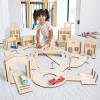 MindWare Kindertown Buildings Wooden Montessori Building Set – Building Blocks for Toddlers