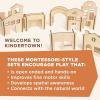 MindWare Kindertown Buildings Wooden Montessori Building Set – Building Blocks for Toddlers
