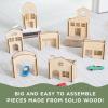 MindWare Kindertown Buildings Wooden Montessori Building Set – Building Blocks for Toddlers