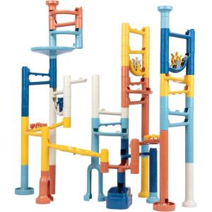 MindWare Marble Run – Neutral Colors | 103-Piece Marble Run Set with 20 Marbles | STEM Construction Toy for Kids