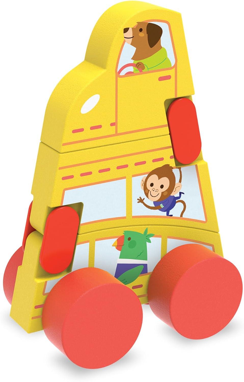 image:imageMindWare Konvertibles Transforming Wooden Cars 2Piece FlipampChange Vehicle Set with CarryAlong Box That Becomes 3D Road Scene Toddler Toy for Ages18Months