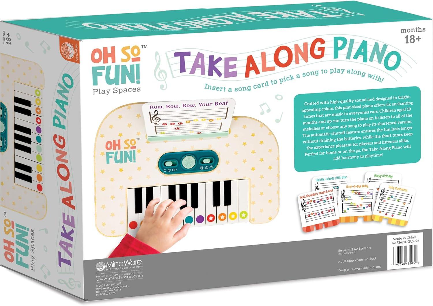 image:imageMindWare Oh So Fun TakeAlong Piano Toy for Toddlers Interactive Musical Learning Toy with Lights and Sounds Ages 12 Months and Up