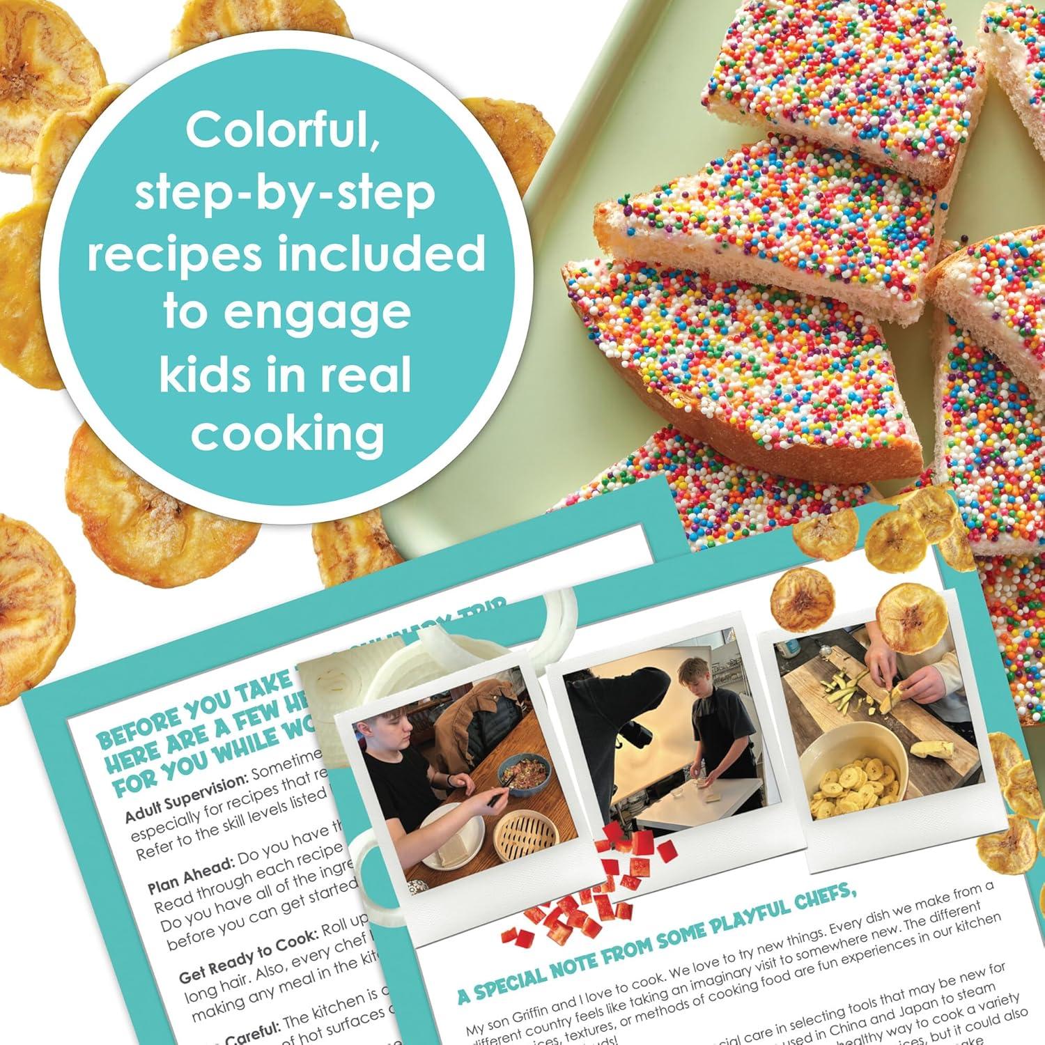 image:imageMindWare Playful Chef Foods of The World Cooking Kit for Kids Global Cooking Set with Authentic Tools and 14 Recipes for Ages 8