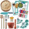 MindWare Playful Chef Foods of The World Cooking Kit for Kids, Global Cooking Set with Authentic Tools and 14 Recipes for Ages 8+