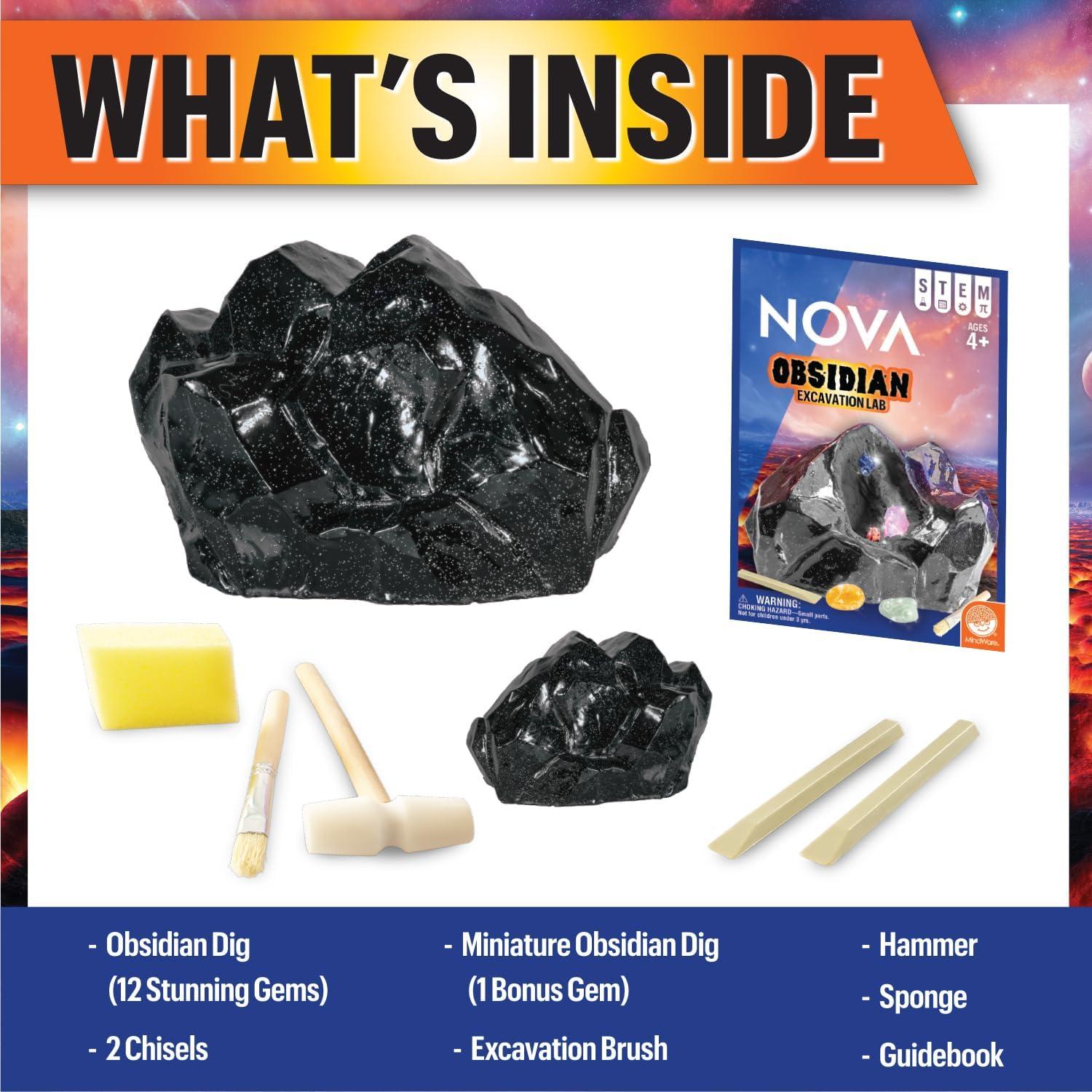 image:imageNOVA Obsidian Excavation Lab by MindWare Dig Up Real Gems Rocks amp Minerals Geology Science Kit with Tools Ages 4