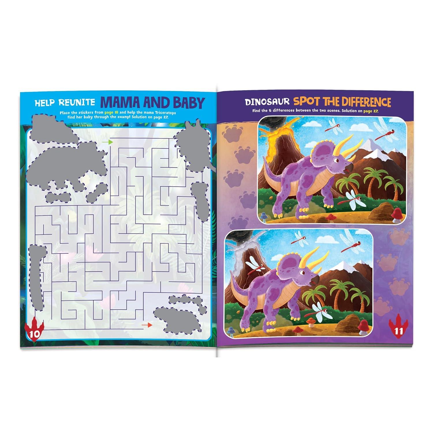 image:imagePeaceable Kingdom Dinosaur Sticker Activity Book Reusable Sticker Scenes for Kids Ages 3 and Up Includes 200 Stickers