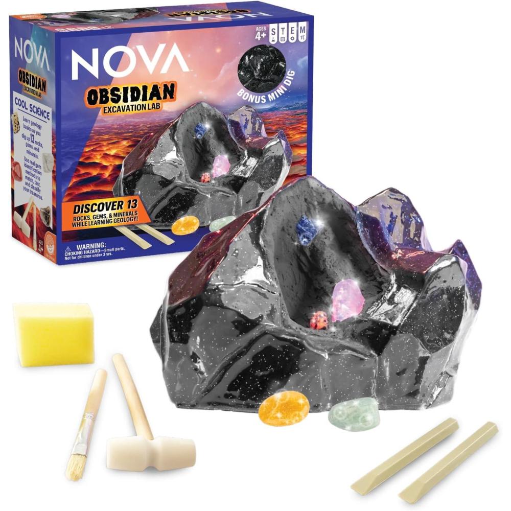 image:imageNOVA Obsidian Excavation Lab by MindWare Dig Up Real Gems Rocks amp Minerals Geology Science Kit with Tools Ages 4