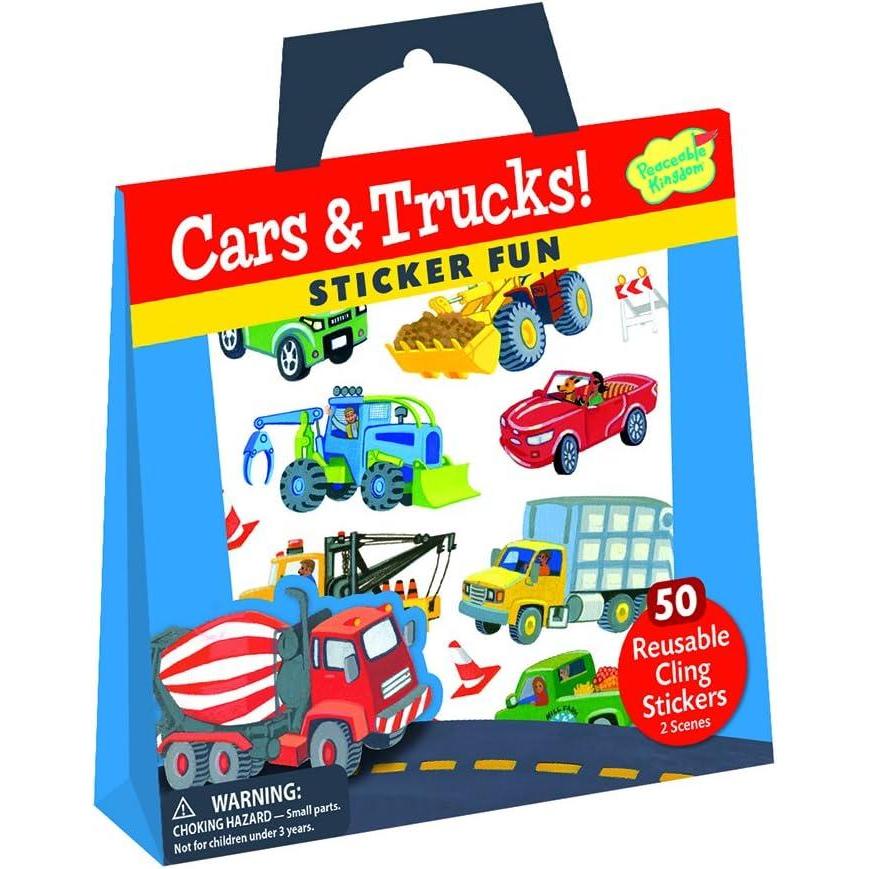 image:imagePeaceable Kingdom Sticker Fun Cars and Trucks Reusable Sticker Tote