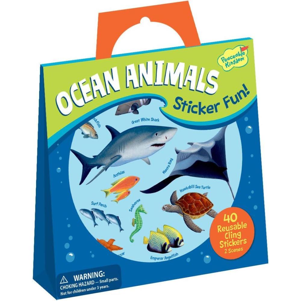 image:imagePeaceable Kingdom Sticker Fun Ocean Animals Reusable Sticker Tote
