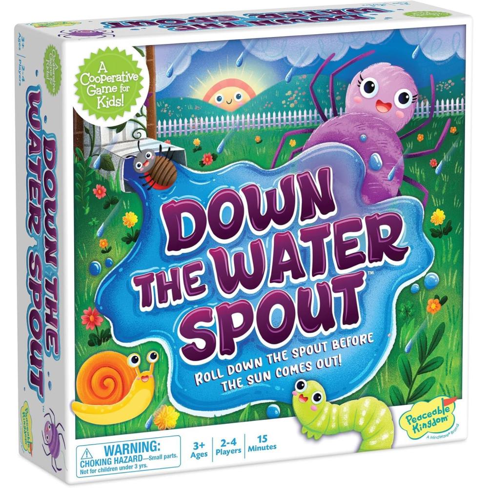 image:imagePeaceable Kingdom Down The Waterspout Cooperative Board Game Preschool Matching Game for Kids Teamwork amp Social Skills Ages 3 24 Players