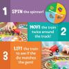 Peaceable Kingdom Round The Mountain Cooperative Board Game for Kids – Color Matching Train Game with Wooden Pieces, No Reading Required, Ages 3+, 2–4 Players