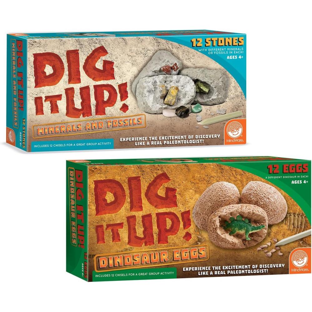 image:imageMindWare Dig It Up Dinosaur Eggs and Mineral Stones Set of 2 Dig Kits