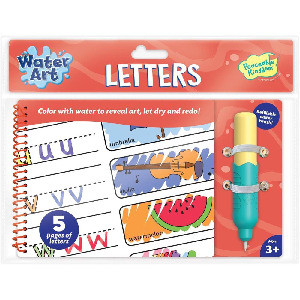 image:imageWater Art Book Letters Reusable Aqua Brush Activity Pad Mess Free Creative Play Fine Motor Skill Practice Alphabet Learning Gift for Kids Age 3