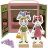 Peaceable Kingdom Magnetic Dress Up: Cozy Critters Playset, 56-Piece Magnetic Dress Up Set with Bunny & Kitty Dolls, Wardrobe Case with Clothing Rod & Hangers, Pretend Play Toy for Kids Ages 3+