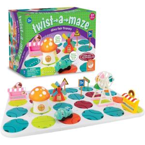 MindWare Twist-a-Maze Dino Fair Frenzy Toddler Puzzle Track Vehicle Set – Battery-Operated Dino Vehicle and Interactive Car Track – Ideal for Preschool Brain Games and Race Track Puzzle Enthusiast