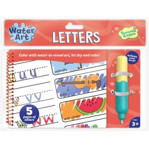 Water Art Book Letters, Reusable Aqua Brush Activity Pad, Mess Free Creative Play, Fine Motor Skill Practice, Alphabet Learning Gift for Kids Age 3+