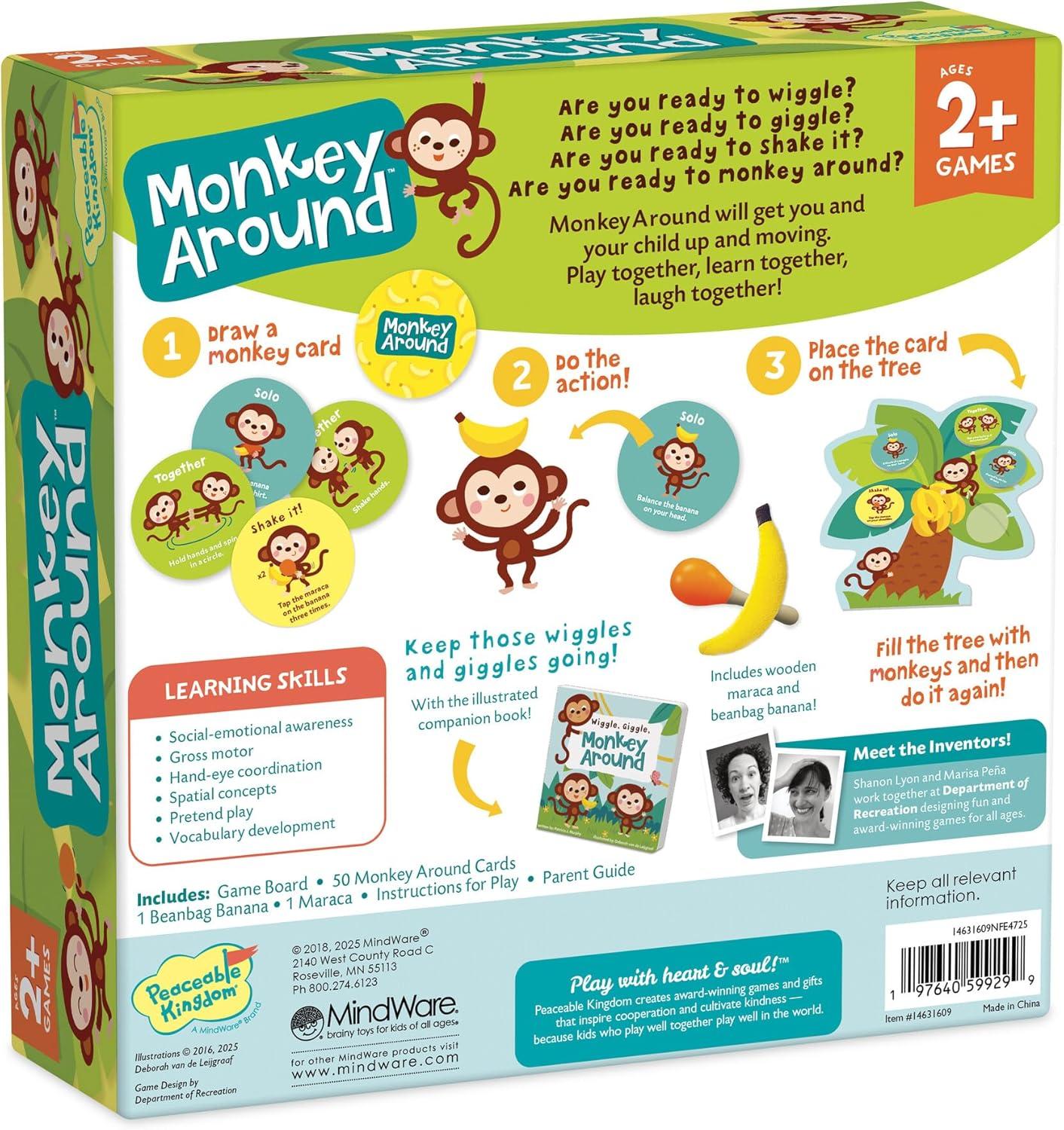 image:imagePeaceable Kingdom Deluxe Monkey Around First Game for Toddlers Interactive Play with Parent Ages 2Deluxe