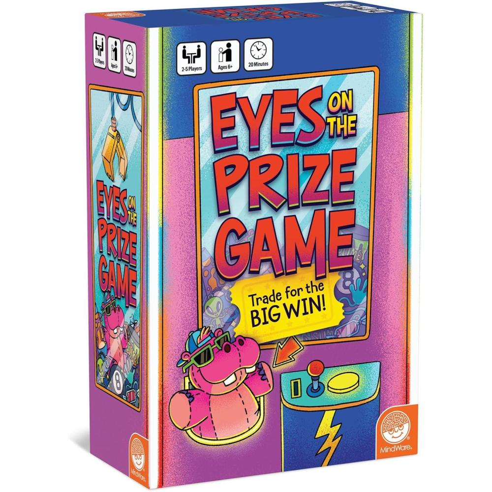 image:imageMindWare Eyes on The Prize Game ArcadeThemed Trading amp Set Collection Card Game for Kids and Families Earn and Trade Prize Tokens to Win Strategy Game for Ages 6 25 Players